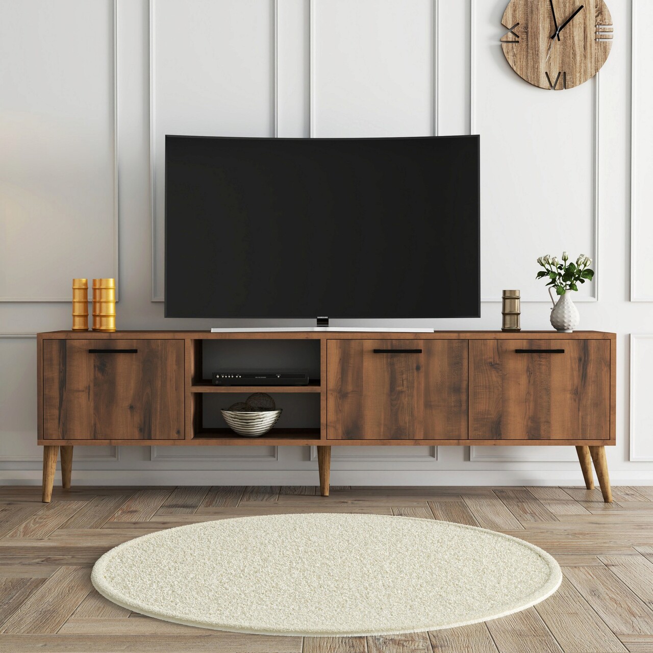 Comoda TV, Hanah Home, Exxen, 180x53x35 cm, Maro - imagine 7